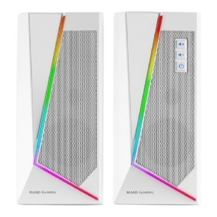 Mars Gaming MS7W Altavoces Gaming 2.0 con Bluetooth 5.0, 20W, RGB, Blanco